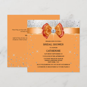 gnistra för chic av elegant för orange glitter inbjudningar