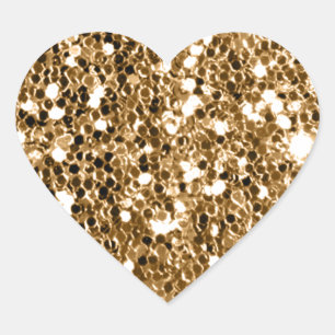 Gnistra för fast guld för glitterLook Hjärtformat Klistermärke