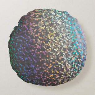 gnistra för glitter-bokeh rund kudde