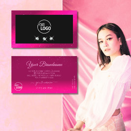 Gnistra för lyxfärgad Rosa- Diamanter Lägg till Lo Visitkort