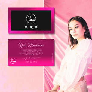 Gnistra för lyxfärgad Rosa- Diamanter Lägg till Lo Visitkort