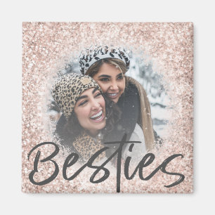 Gnistra Foto på Bestie Ro Guld Glitter Magnet