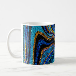 Gnistra Glam Glitter gigly marble art blue Coffee Kaffemugg