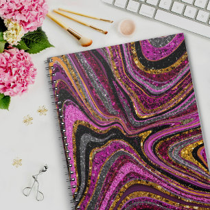 Gnistra Glam Glitter gigly marble art rosa Anteckningsbok