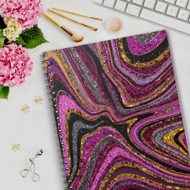 Gnistra Glam Glitter gigly marble art rosa Anteckningsbok (Skapare uppladdad)