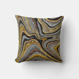 Gnistra Glam Glitter gilimarble art grått guld Kudde