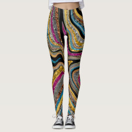 Gnistra Glam Glitter gilimarble art grått Leggings