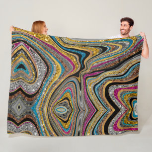 Gnistra Glam glittery girly marble art Fleecefilt