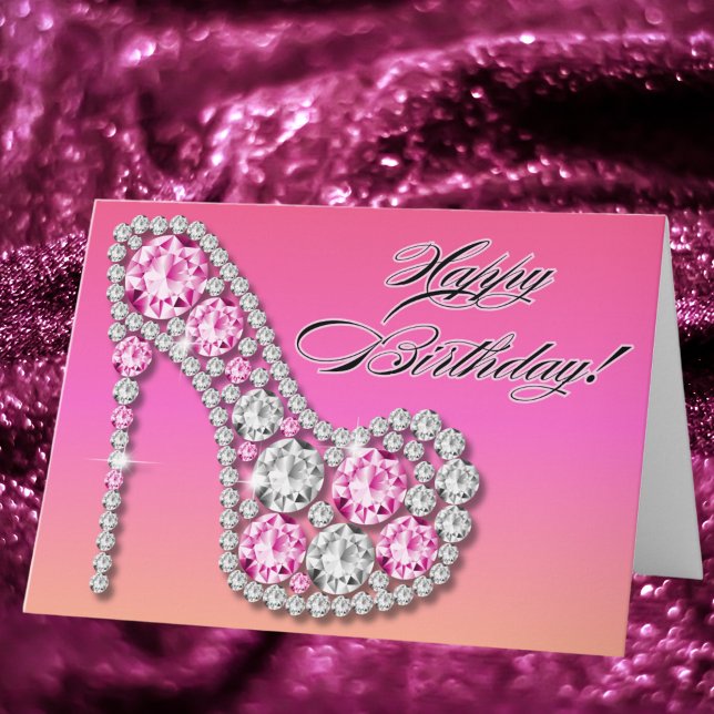 Gnistra Glam Stiletto Birthday Kort (Skapare uppladdad)