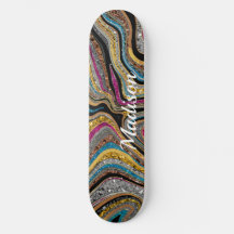 Gnistra Glitter giggla marble art grått skateboard