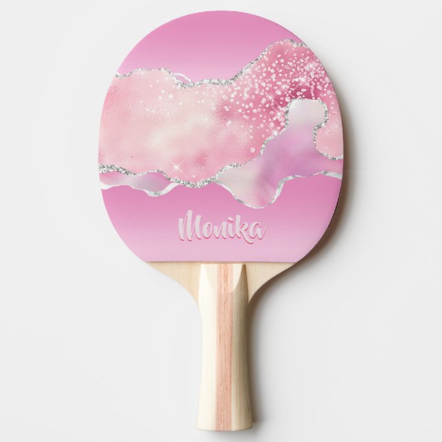 Gnistra Glitter girly Rosa Silver Agate Pingisracket (Framsidan)