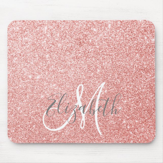 Gnistra Glitter Guld Ro Personlig Monogram Musmatta (Framsidan)