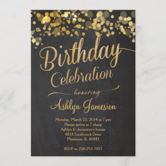 Gnistra Glitter Surprise Birthday-inbjudan Inbjudningar