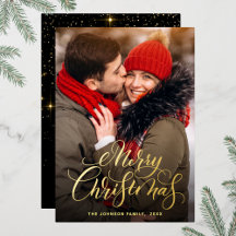 Gnistra God jul PHOTO Hälsning Guld
