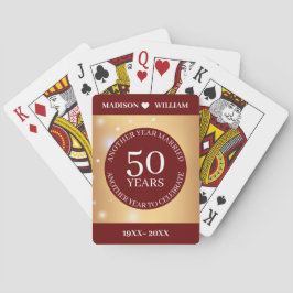 Gnistra Golden Red Background Bröllop årsdag Casinokort