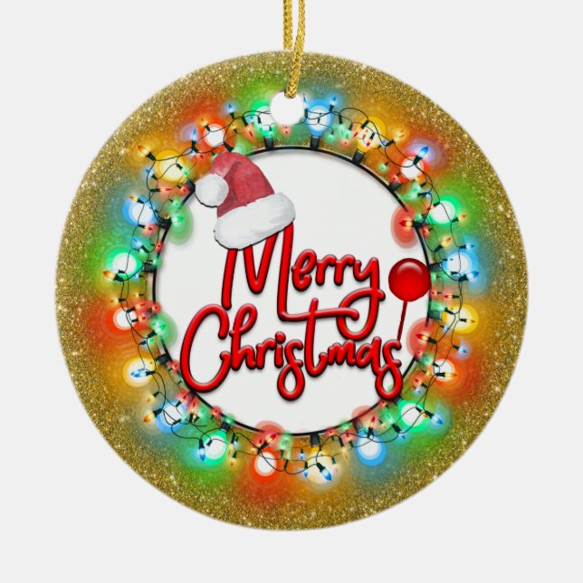 Gnistra Guld jul Lökar God jul Julgransprydnad Keramik (Framsidan)