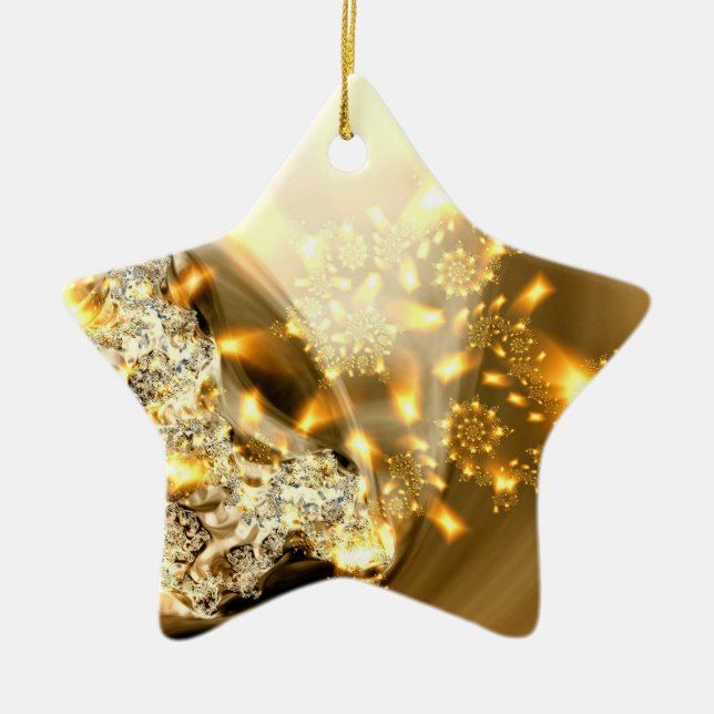 Gnistra"guld- och silver" prydnad julgransprydnad keramik (Framsidan)