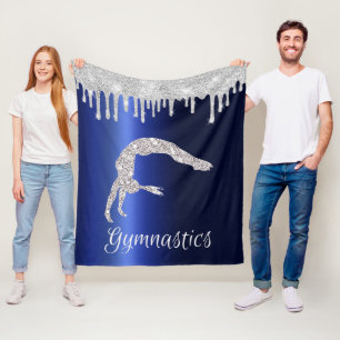 Gnistra Gymnastics för marinblå metall i Silver Fleecefilt