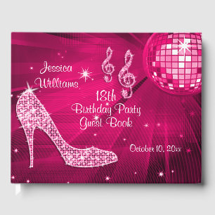 Gnistra Heels Rosa Disco Boll Birthday Gästböcker