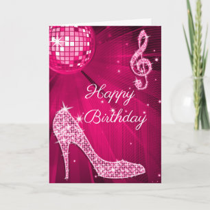 Gnistra Heels Shock rosa Disco Boll Kort