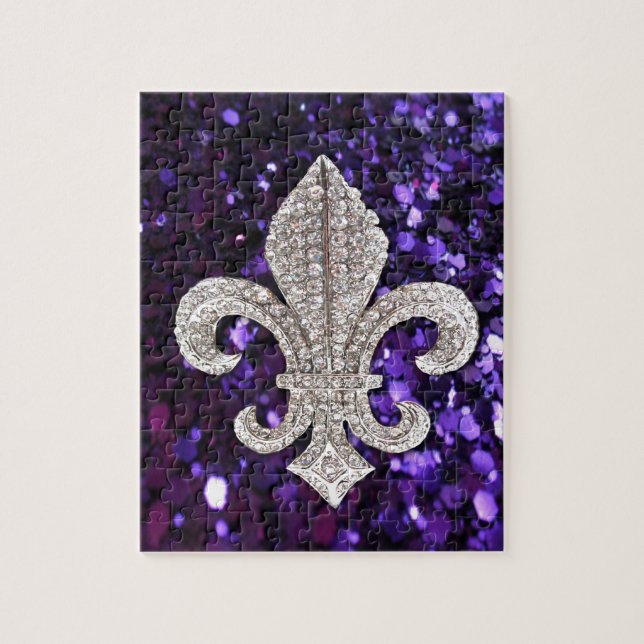 Gnistra jewel Fleur De Lis Sequins Lila Pussel (Vertikal)