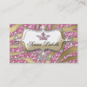 Gnistra Jewelry Affärskort Zebra Krona Rosa Visitkort