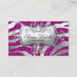 Gnistra Jewelry Affärskort Zebra Silver Rosa H Visitkort