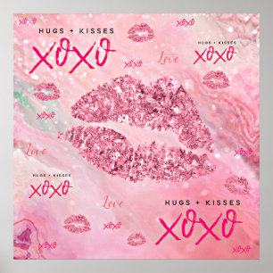 Gnistra Kisses Kärlek Valentiness Gift för henne Poster