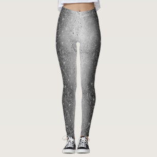 Gnistra Leggings av svart och vitt metall, Glitter
