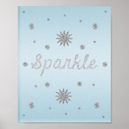 Gnistra Light Blue med Silver Glitter Poster