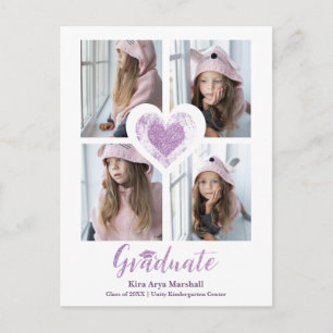 Gnistra Lila Heart-Trendiget i hela Studenten Vykort