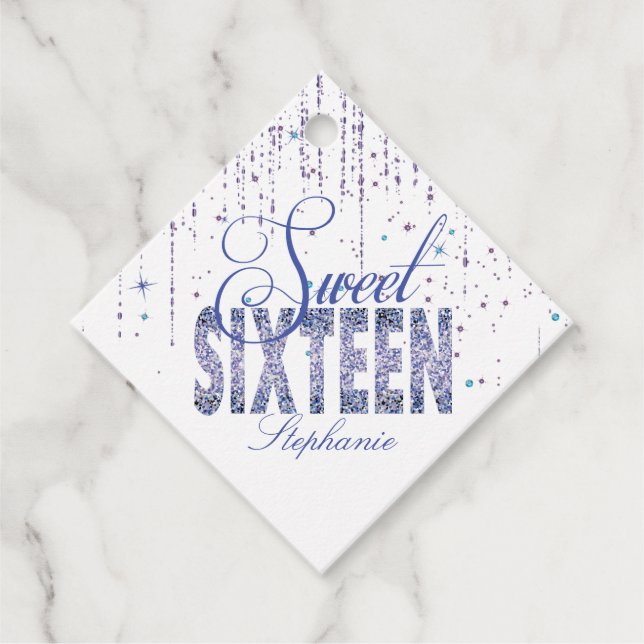 Gnistra Lila, Söt 16 Gåvor Etiketter (Framsida)