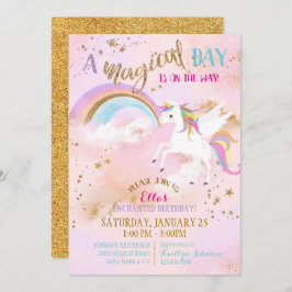 Gnistra Magic Unicorn Pegasus Birthday Inbjudningar