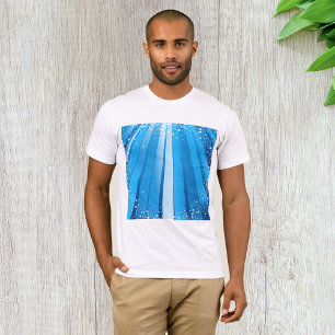 Gnistra med blå stjärnor med lysande ljusstrålar t shirt