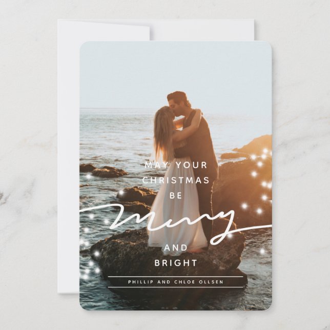 Gnistra Merry och Bright jul Photo Julkort (Framsida)