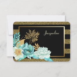 Gnistra Mint Guld Blommigt Bridesmaid-inbjudan Inbjudningar