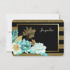 Gnistra Mint Guld Blommigt Bridesmaid-inbjudan Inbjudningar