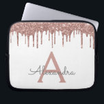 Gnistra Monogram för Vita Rosa ros Guld Glitter Laptop Fodral<br><div class="desc">Vita och Rosa - Ro Guld Faux Dripping Modern och Elegant Girly Glitter och Gnistra Elegant Monogram Fodral. Fodral kan anpassas så att det omfattar ditt första och första namn.</div>