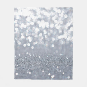 Gnistra och glänsande silver glitter abstrakt fleecefilt