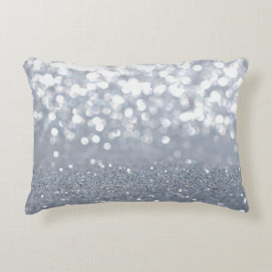 Gnistra och glänsande silver glitter abstrakt prydnadskudde