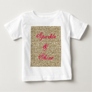 Gnistra och Shine guld och Shock rosa Glitter T-shirt