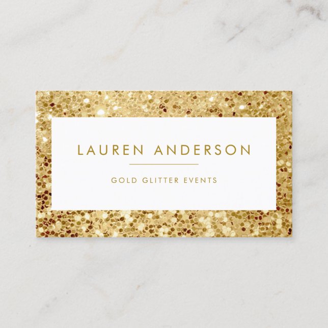 Gnistra och Shine Large Guld Glitter Beauty Salon Visitkort (Framsida)