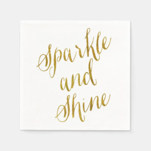 Gnistra och Shine Quote Faux Gold Foil Sparkly Pappersservett
