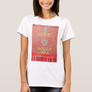 Gnistra och Shine: Red Glitter Heart Lycklig Helgd T-shirt