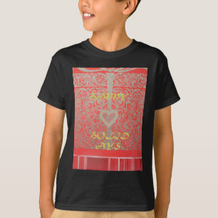 Gnistra och Shine: Red Glitter Heart Lycklig Helgd Tee Shirt