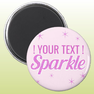 Gnistra offert, glitter, anpassningsbar rosa magnet