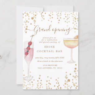 gnistra öppning av bubbelcocktails inbjudningar