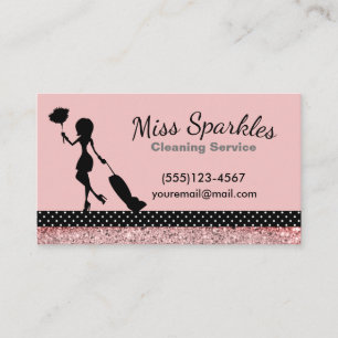 Gnistra Polka Dot Maid House Städning Services Visitkort