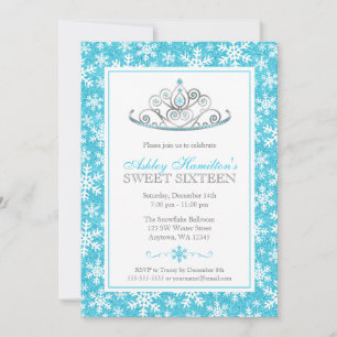Gnistra Princess Winter Wonderland Sweet 16 Inbjudningar