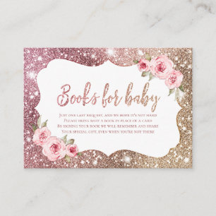 Gnistra ro guld glitter och blommigt bokar tilläggskort